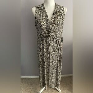 Market & Spruce Black and Cream Sleeveless Printed Maxi Dress NWT Size XL